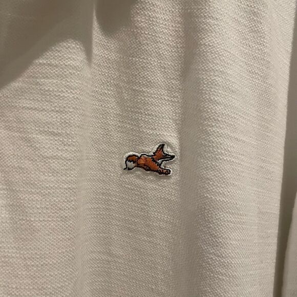 Akoo Polo Shirt Men's 2XL White Fox Logo Shirt Sleeve Epaulettes Y2K - Picture 3 of 12